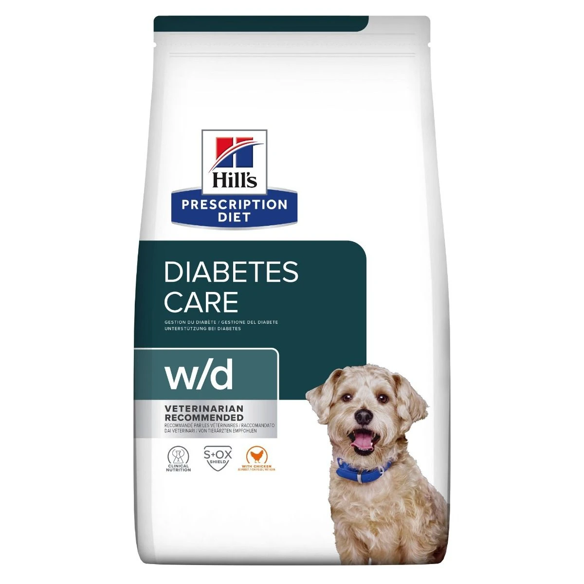 Hill's Prescription Diet W/D Diabete Croquettes Pour Chien Au Poulet 4 Kg