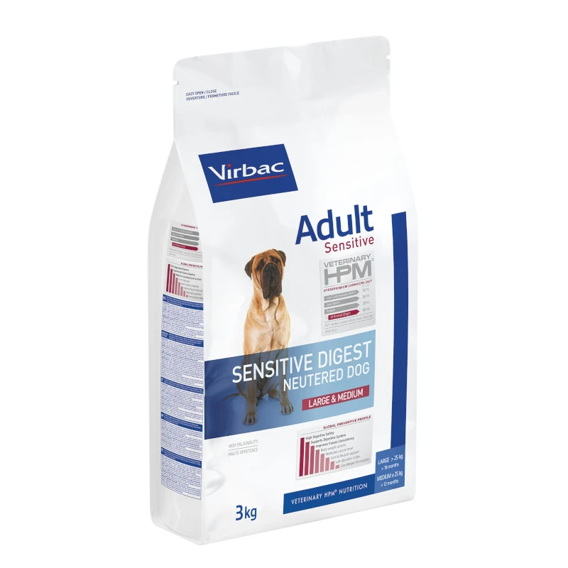 Virbac HPM Adult Sensitive Digest Neut Large & Medium Pour Chien 3kg – Image 3